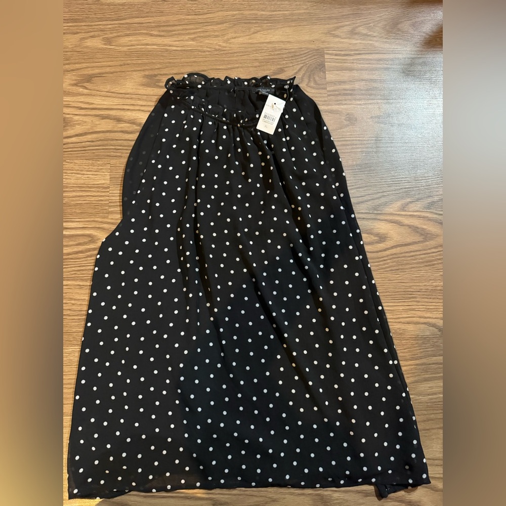 Ann Taylor Black and White Polka Dot Blouse